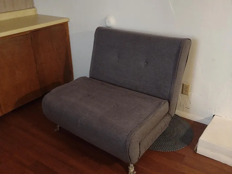Master bedroom. A convertable couch that turns into a twin bed
