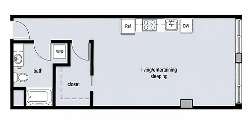 Floor plan Nolo Studio 1 Bath A5 Income Qualified