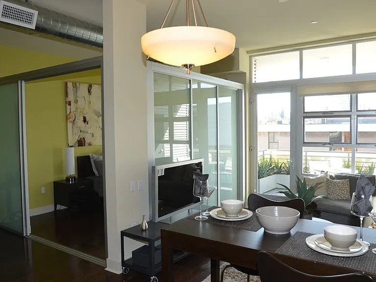 Step into the elegant dining area of a Bixby apartment