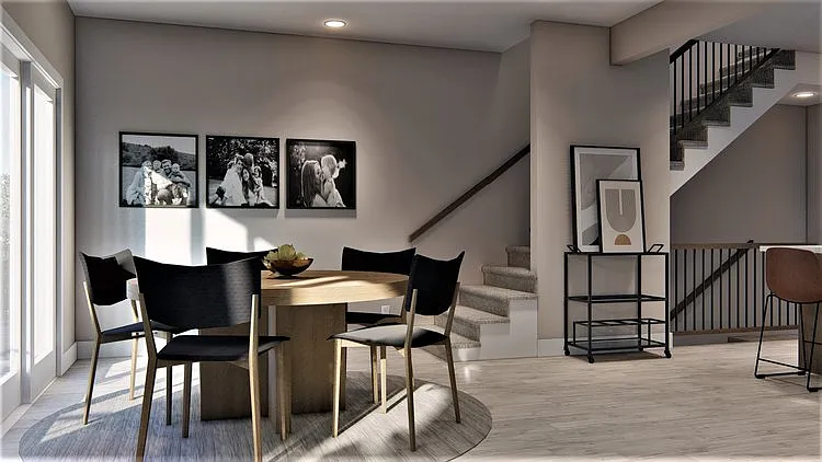 Stair to third floor rendering for Lyric Townhomes.