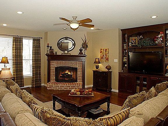 Living room with fire place