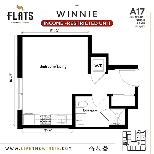 Floor plan A17- 60% AMI ARO