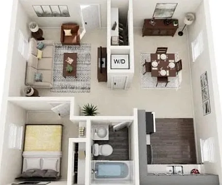 The Wren 1 BR Floor Plan The Wren 1 BR Floor Plan