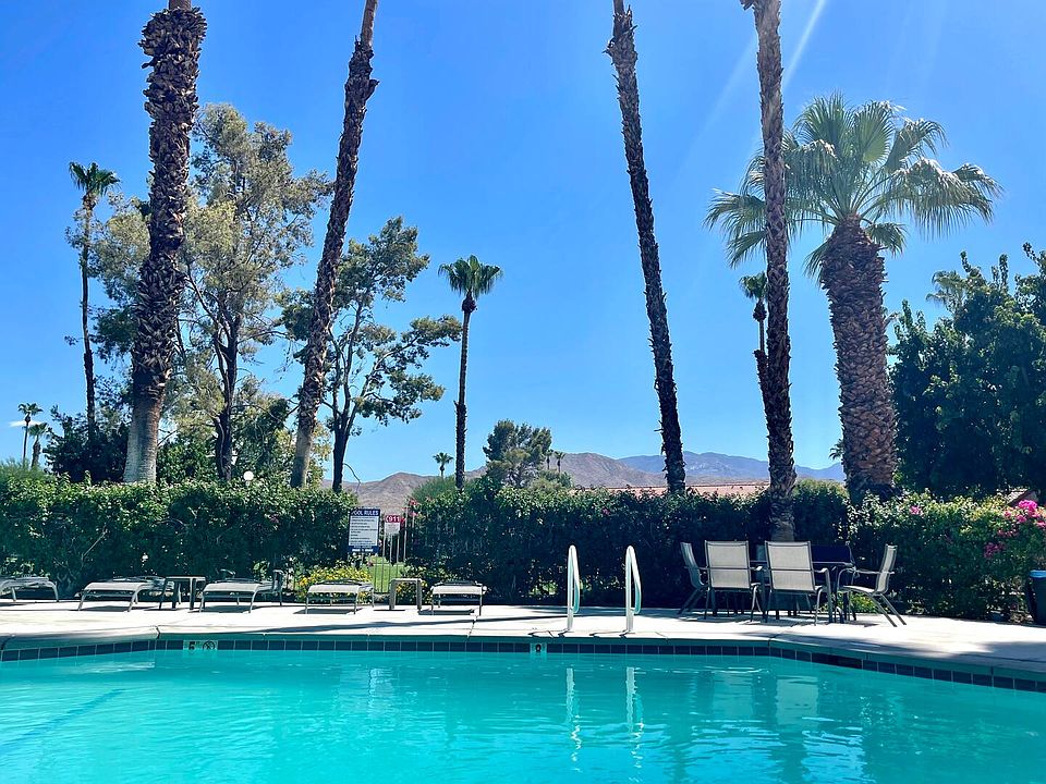 Main pool is centrally located in Mountain Shadows. Gorgeous mountain views surrounding this complex. 5 smaller pools are located around the complex. Very easy to find a pool to yourself!