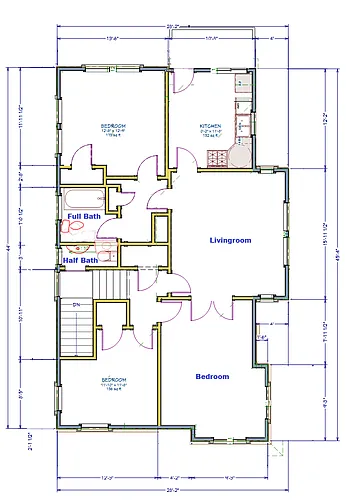 Floor plan 3 Bed 1.5 Bath