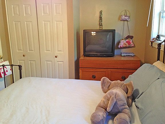 bedroom is on small side. fits bed and one dresser/armoire