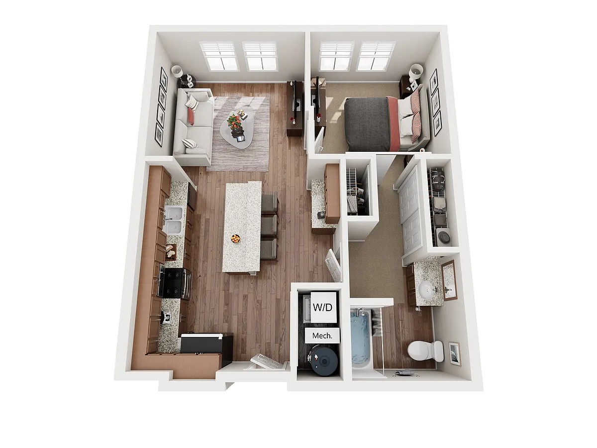 Floor plan 1A Mid Rise