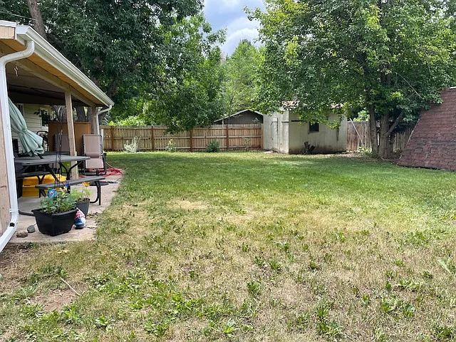 Backyard with covered patio