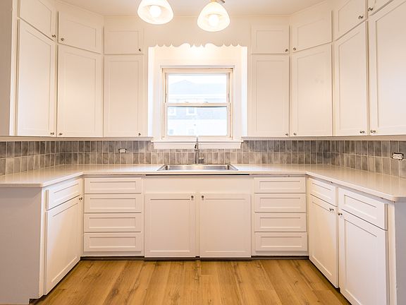 Kitchen with original cabinetry (restored)