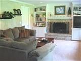 Family room with custom built-ins and fireplace