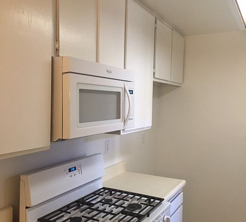 All new appliances include a gas range, microwave and dishwa