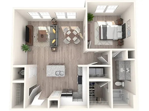 Floor plan 1 Bed, 1 Bath