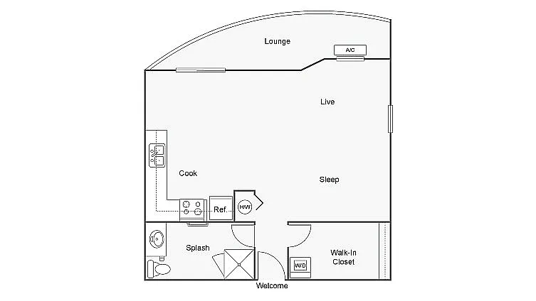 Floor plan Loft Studio Reno WD Unfurnished