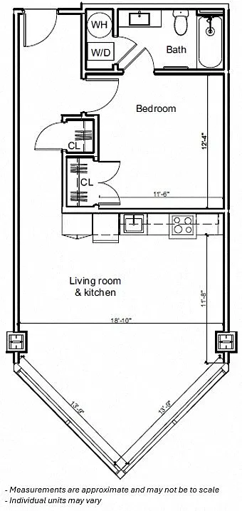 Floor plan 1BR 1F