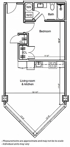 Floor plan 1BR 1F
