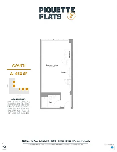 Floor plan Avanti Studio