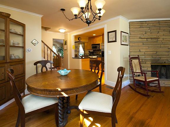 Dining room is located right next to living room.