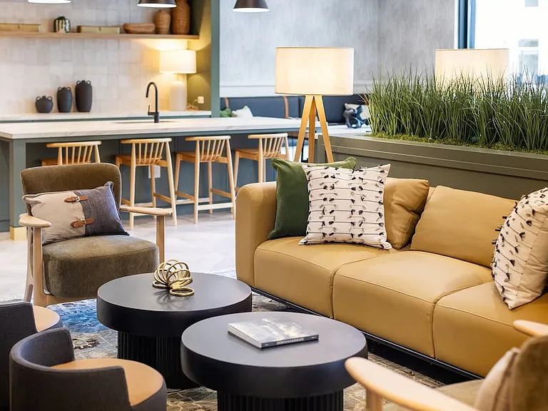 Resident lounge with entertaining kitchenette