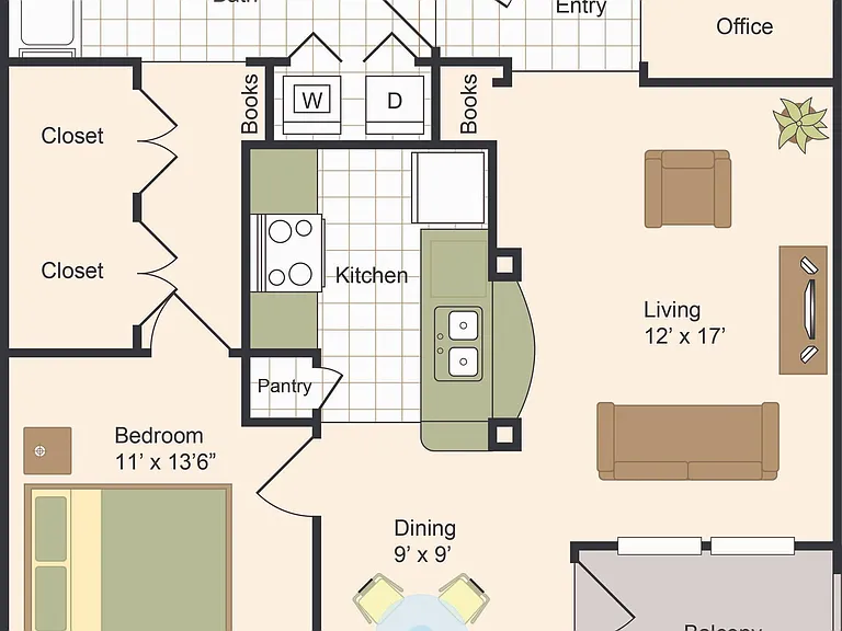 A | 1x1 | 875 sq ft A | 1x1 | 875 sq ft