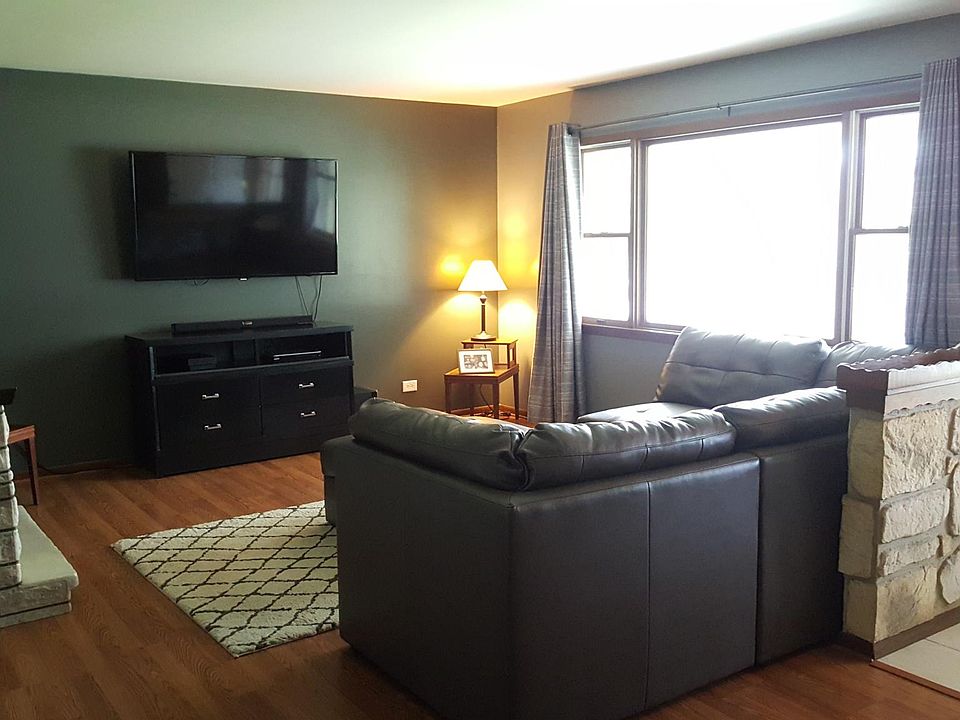 Living room with electric fireplace