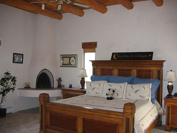 Master Bedroom with Kiva Fireplace