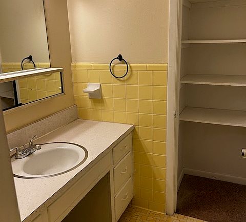 Bathroom with Linen closet.
