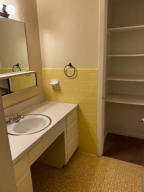 Bathroom with Linen closet.