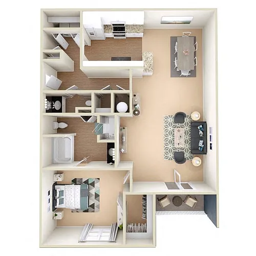 Floor plan 1 Bedroom Deluxe