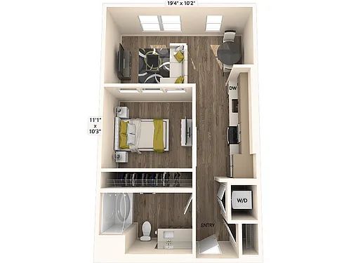 Floor plan S1-FinishII-624sf