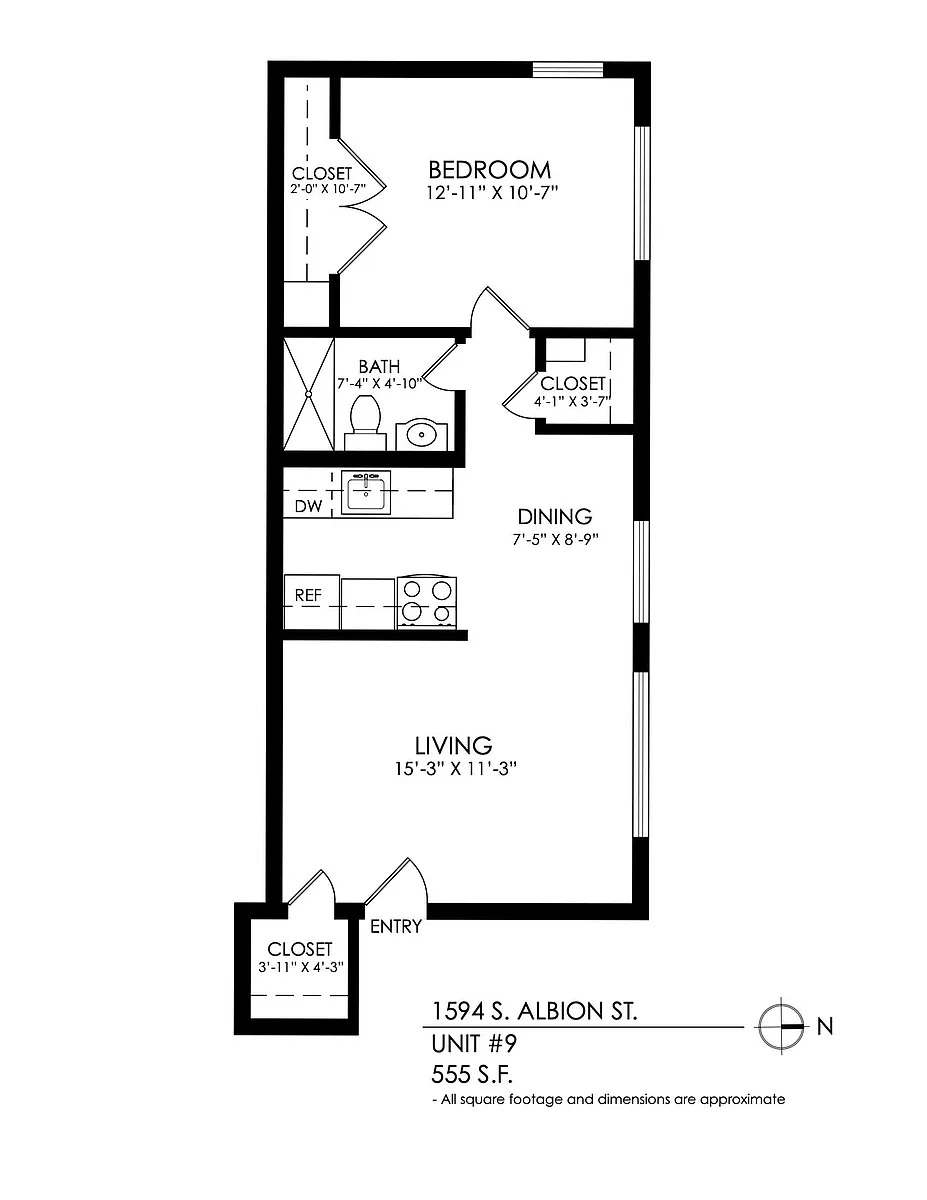 Floor plan 1 Bedroom 1 Bath
