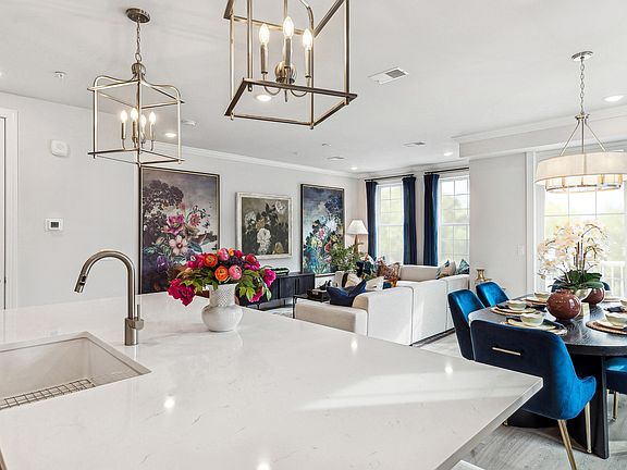 Kitchen overlooking dining area