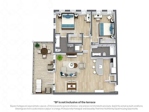 Floor plan Porter | +334 sqft Terrace