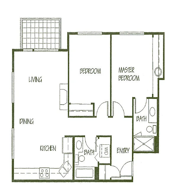 Floor plan 2 Bedroom 2 Bath C