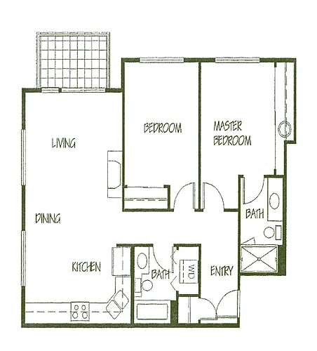 Floor plan 2 Bedroom 2 Bath C