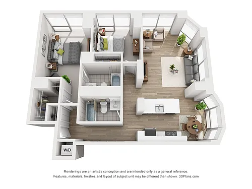 Floor plan Two Bedroom P1