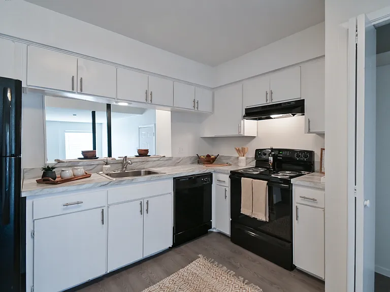 Spacious kitchen with plenty of counter space and storage