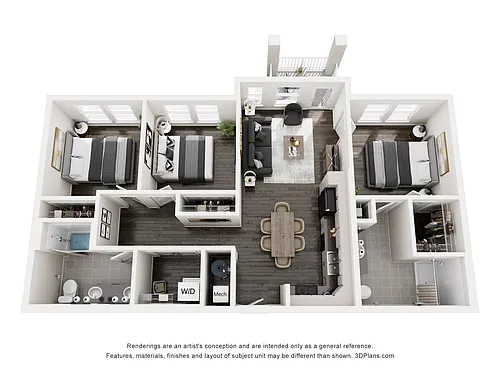 Floor plan Three Bedroom