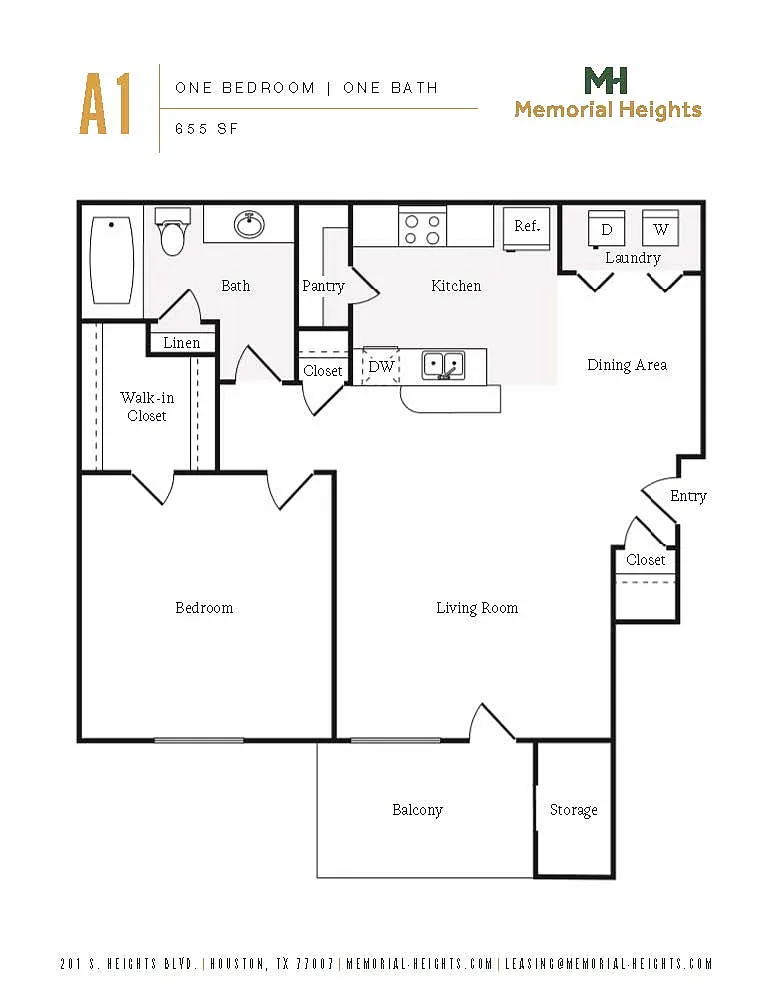 Floor plan One bedroom A1