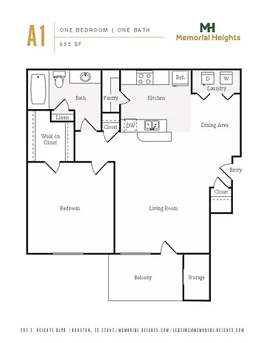 Floor plan One bedroom A1