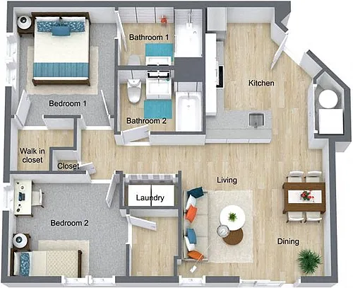 Floor plan Two Bedroom