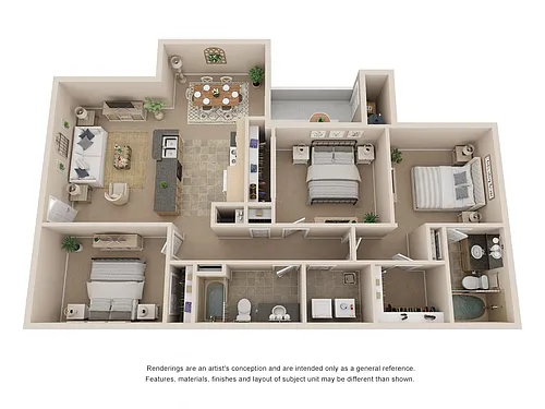 Floor plan Three Bedroom Two Bathroom