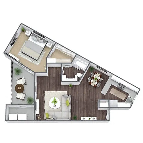 Floor plan A4: 1 Bed 1 Bath