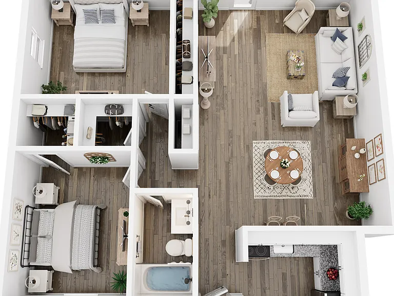 B1 - 2 Bed - 1 Bath - 864 Sq.ft. B1 - 2 Bed - 1 Bath - 864 Sq.ft.