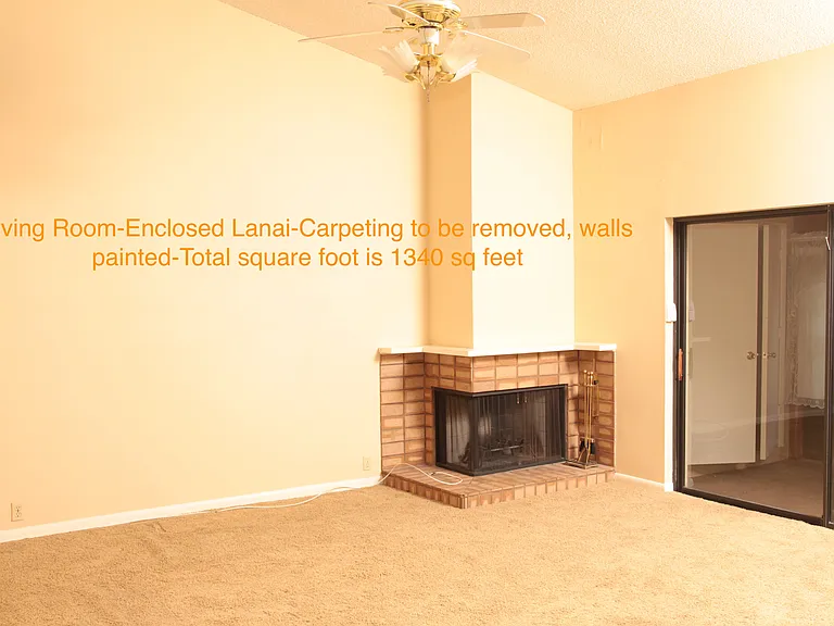 Living room-carpet removed, walls painted