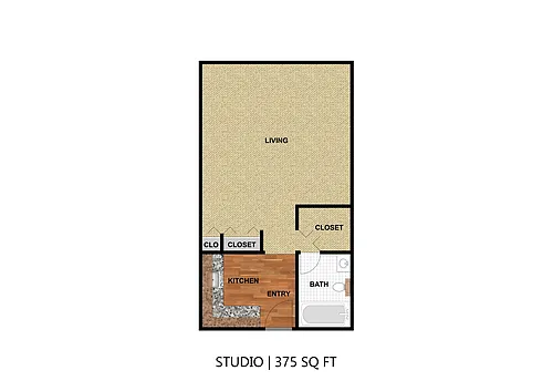 Floor plan Bryant Manor - Studio (B)