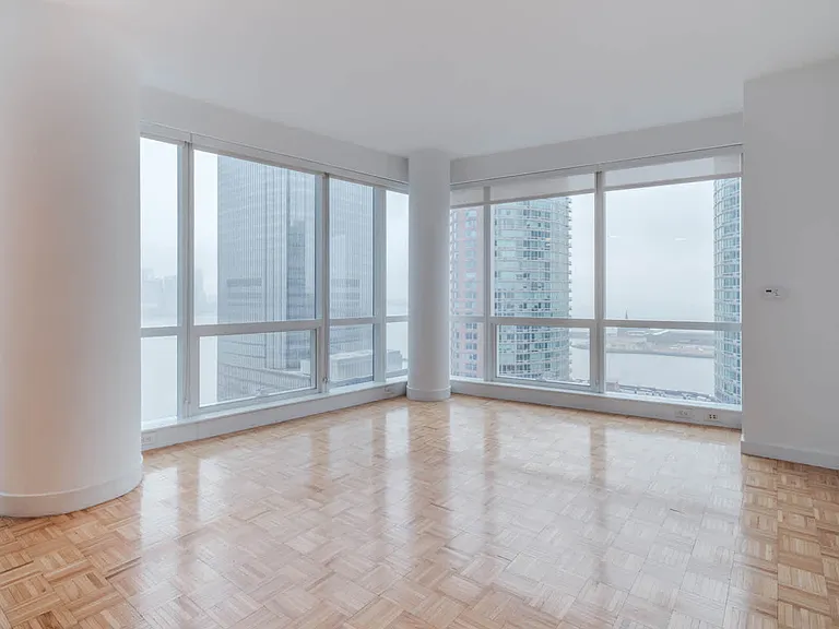 Living Room with Parquet Flooring