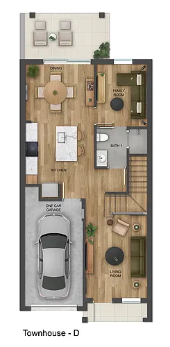 Floor plan C2 - 3 Bed Townhouse - NEW BUILD