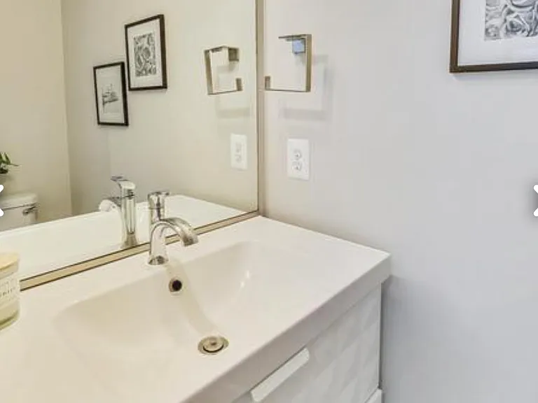 Powder room/half bathroom in the first floor in the living area.