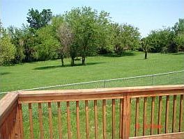 Looking off of deck towards common ground.