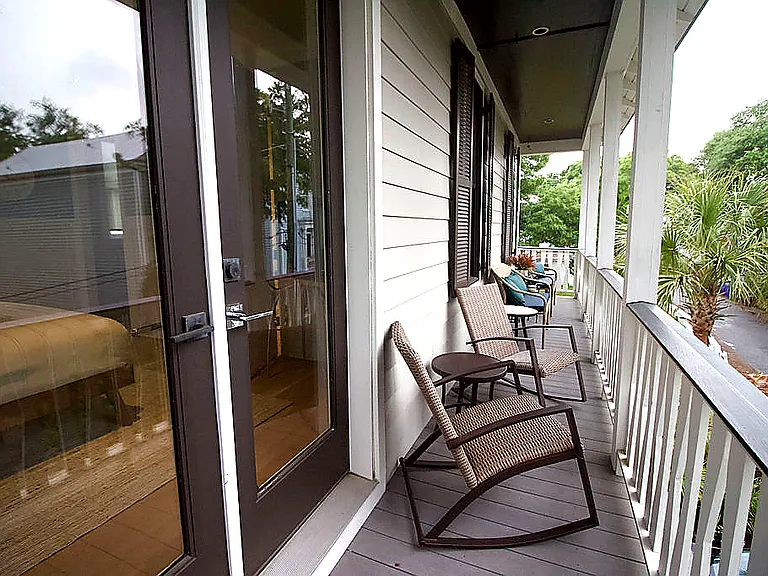 Larch porch off of bedroom